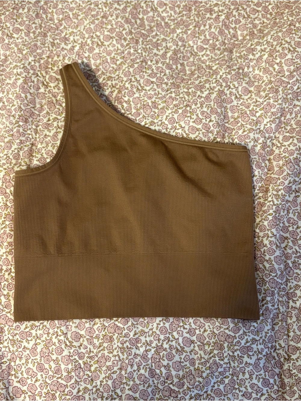 Athleta One-Shoulder Ribbed Tank Top in Brown